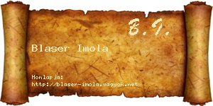 Blaser Imola névjegykártya